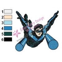 Nightwing Teen Titans Embroidery Design 05